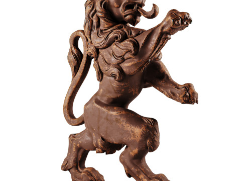 Escultura de le&oacute;n de estilo antiguo Modelo 3D