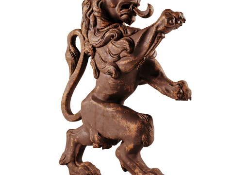 Scultura di leone in stile antico Modello 3D