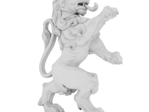 Antique Style Lion Sculpture 3D Model