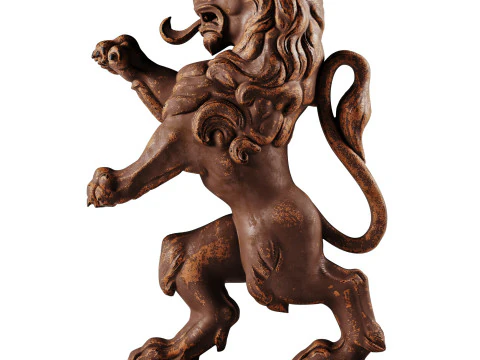 Antique Style Lion Sculpture 3D Model