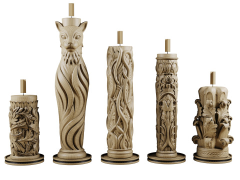 Decorative candle set 3D Model