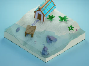 Mini beach 3D Model