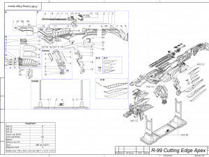R-99 Cutting Edge - APEX - Printable - STL files 3D 打印模型