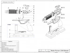 Agent Ks Pistol - Blade Runner - Printable - STL files 3D Print Model