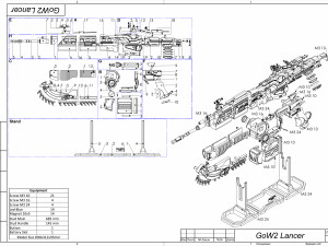 Lancer - Gears of War - Printable - STL files 3D 프린트 모델