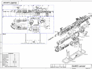 Lancer - Gears of War - Printable - STL files 3D Print Model