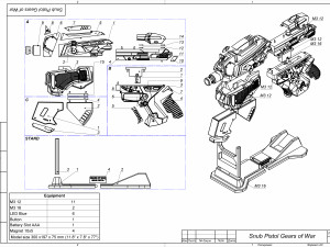 Snub Pistol - Gears of War - Printable - STL files 3D 打印模型