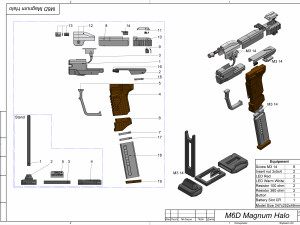 M6D Magnum - Halo - Printable - STL files 3D Baskı Modeli