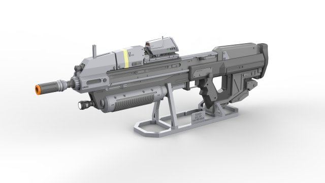 MA37 Rifle - Halo - Printable - STL files Modelo de Impressão 3D .c4d .max .obj .3ds .fbx .stl .blend 