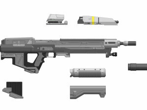 MA37 Rifle - Halo - Printable - STL files Modelo de Impressão 3D
