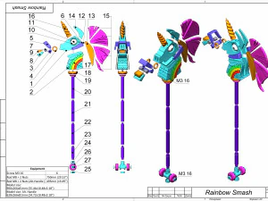 Rainbow Smash Unicorn - Fortnite - Printable - STL files 3D Print Model