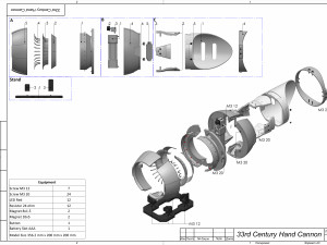 Hand Cannon 33rd Century - Star Trek - Printable - STL files Modelo de Impressão 3D