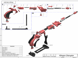 Hand Cannon 33rd Century - Star Trek - Printable - STL files Modelo de Impressão 3D