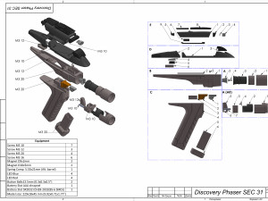 SEC 31 Phaser - Star Trek - Printable - STL files Model Cetak 3D