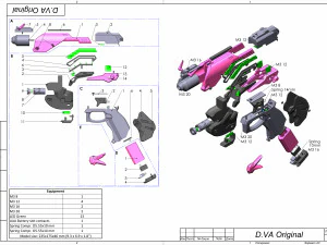 DVa Blaster - Overwatch - Printable - STL files - Pesonal Use 3D Print Model