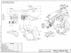 Mercy Blaster 3 Skins - Overwatch - Printable - STL files 3Dプリントモデル