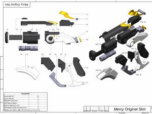 Mercy Blaster 3 Skins - Overwatch - Printable - STL files 3Dプリントモデル