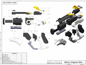 Mercy Blaster 3 Skins - Overwatch - Printable - STL files 3D Print Model