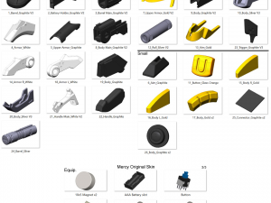 Mercy Blaster 3 Skins - Overwatch - Printable - STL files 3Dプリントモデル