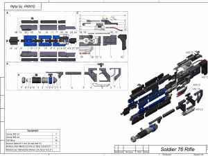 Soldier 76 Pulse Cannon - Overwatch - Printable - STL Files 3D Print Model
