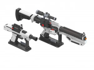F-11D Blaster Rifle and SE44 Blaster - Star Wars Bundle - Printable s - STL files 3D Print Model