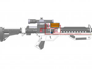 F-11D Blaster Rifle and SE44 Blaster - Star Wars Bundle - Printable s - STL files 3D Print Model