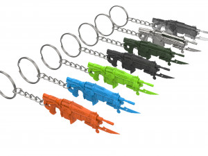 Keychain - Retro Lancer - Gears Of War - Printable - STL files 3D 프린트 모델