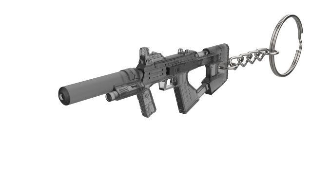 Keychain - M7 SMG - Halo - Printable - STL files 3D-Druckmodell .c4d .max .obj .3ds .fbx .stl .blend 
