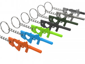 Keychain - M7 SMG - Halo - Printable - STL files 3D-Druckmodell