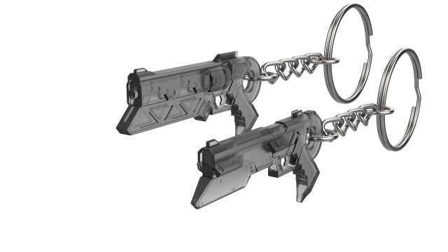 Keychain - Lucian Cannons - League of Legends - Printable - STL files 3Dプリントモデル .c4d .max .obj .3ds .fbx .stl .blend 