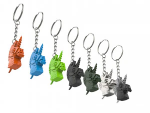 Keychain - Rainbow Smash Unicorn - Fortnite - Printable - STL files 3D Print Model
