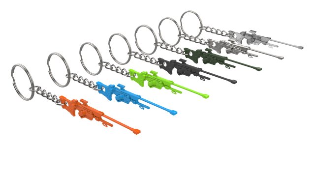 Keychain - Ana Sniper Rifle - Overwatch - Printable - STL files 3D Baskı Modeli .c4d .max .obj .3ds .fbx .stl .blend 
