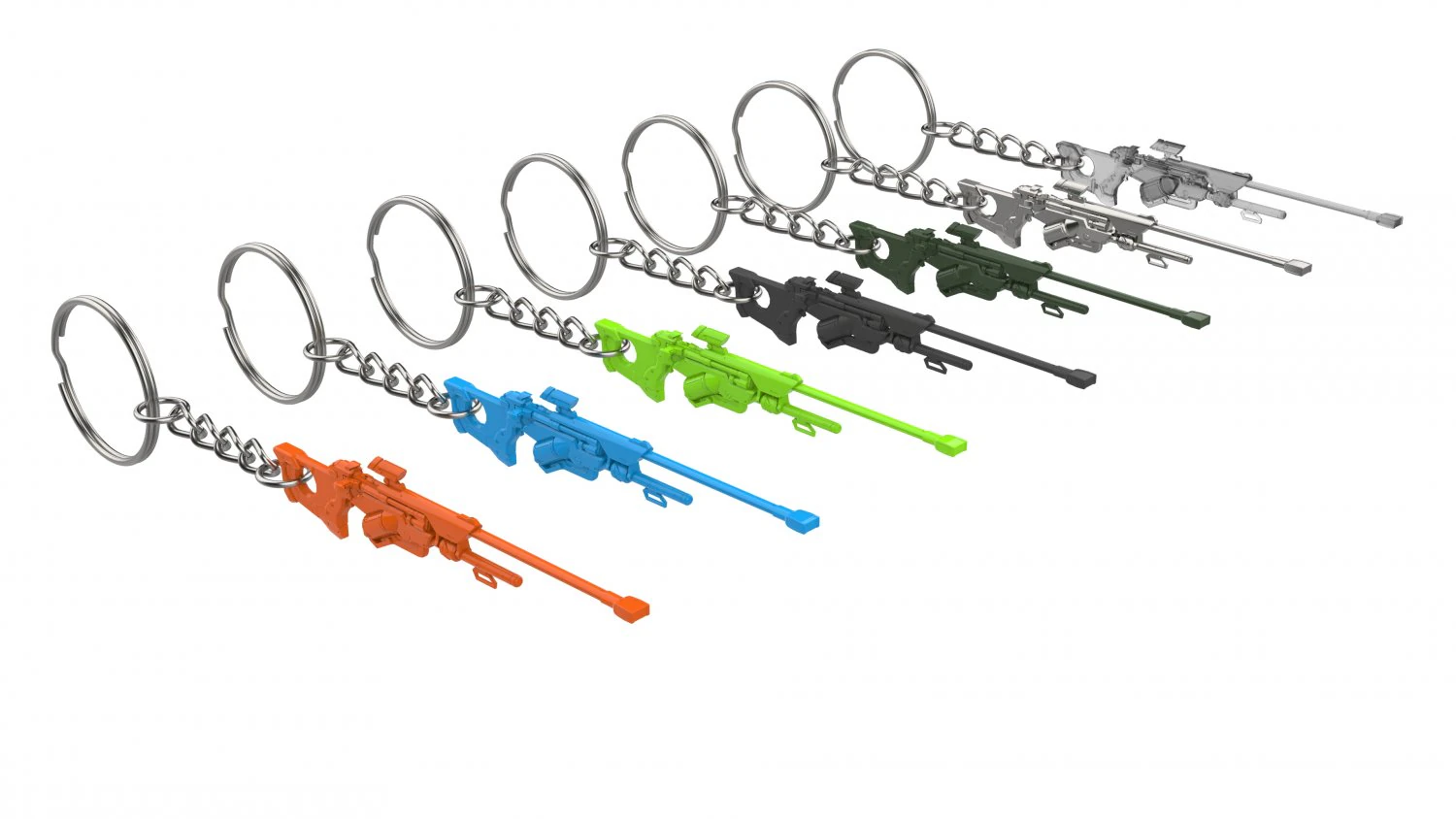 Keychain - Ana Sniper Rifle - Overwatch - Printable - STL files 3D Print Model .c4d .max .obj .3ds .fbx .stl .blend 