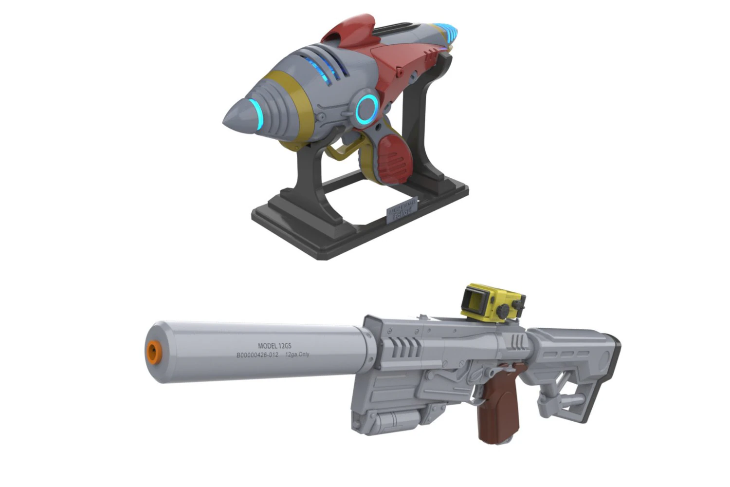 Pacote de armas Fallout - 2 modelos para impress&atilde;o - STL - Uso pessoal Modelo de Impressão 3D .c4d .max .obj .3ds .fbx .stl .blend 