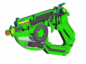 Tracer Blaster Mach T Skin Skin - Overwatch - Printable - STL files 3D Print Model