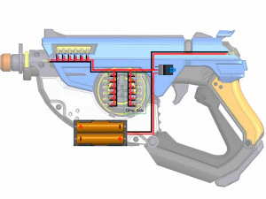 Tracer Blaster Mach T Skin Skin - Overwatch - Printable - STL files 3D Print Model