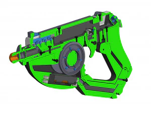 Tracer Blaster Original Skin - Overwatch - Printable - STL files 3D Print Model