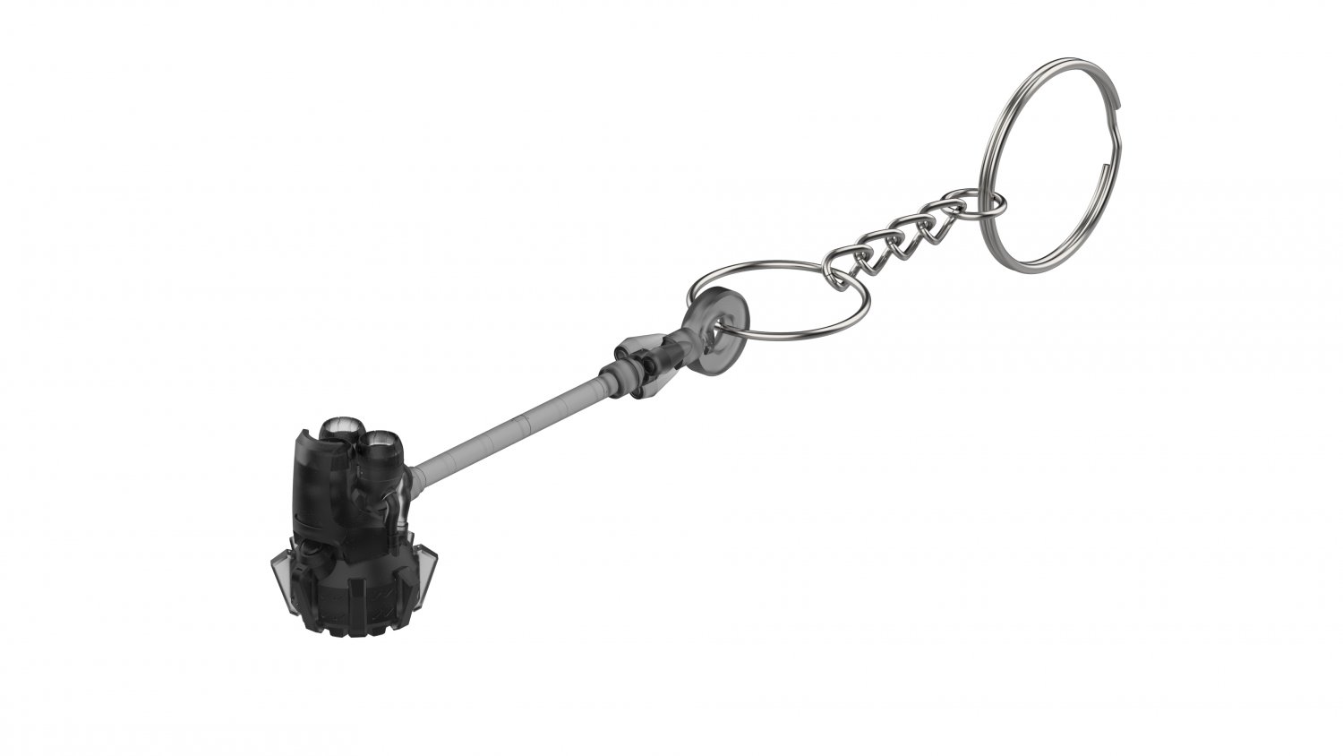 Titanium Key ring Knuckle with Quick-Release key chain / Aged Texture.