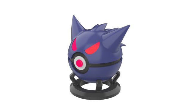 Gengar PokeBall - Printable - STL files - Personal Use 3D Print Model .c4d .max .obj .3ds .fbx .stl .blend 