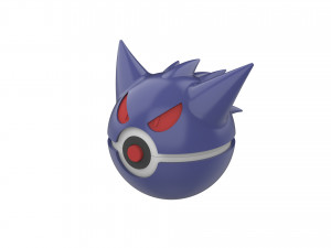 Gengar PokeBall - Printable - STL files - Personal Use 3D Print Model