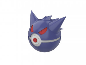 Gengar PokeBall - Printable - STL files - Personal Use 3D Print Model