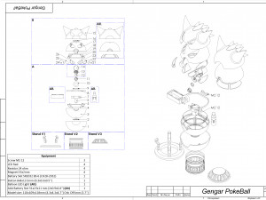 Gengar PokeBall - Printable - STL files - Personal Use 3D Print Model