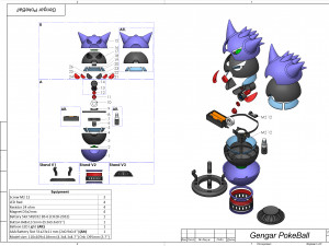 Gengar PokeBall - Printable - STL files - Personal Use 3D Print Model