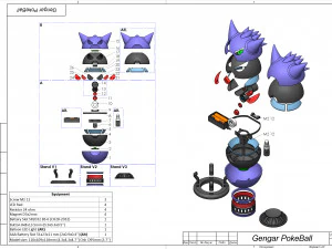 Gengar PokeBall - Printable - STL files - Personal Use 3D Print Model
