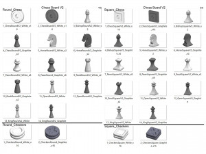 Cube Chess Board - Printable - STL files - Type 2 Model do druku 3D