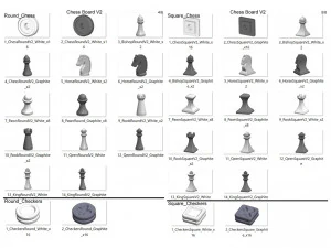 Cube Chess Board - Printable - STL files - Type 2 3D Print Model