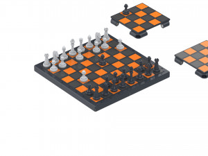 Cube Chess Board - Printable - STL files - Type 1 3D प्रिंट मॉडल