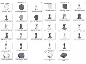 Cube Chess Board - Printable - STL files - Type 1 3D प्रिंट मॉडल