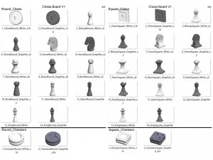 Cube Chess Board - Printable - STL files - Type 1 3D Print Model