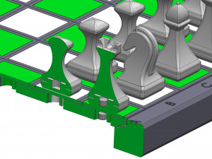 Cube Chess Board - Printable - STL files - Type 1 3D प्रिंट मॉडल